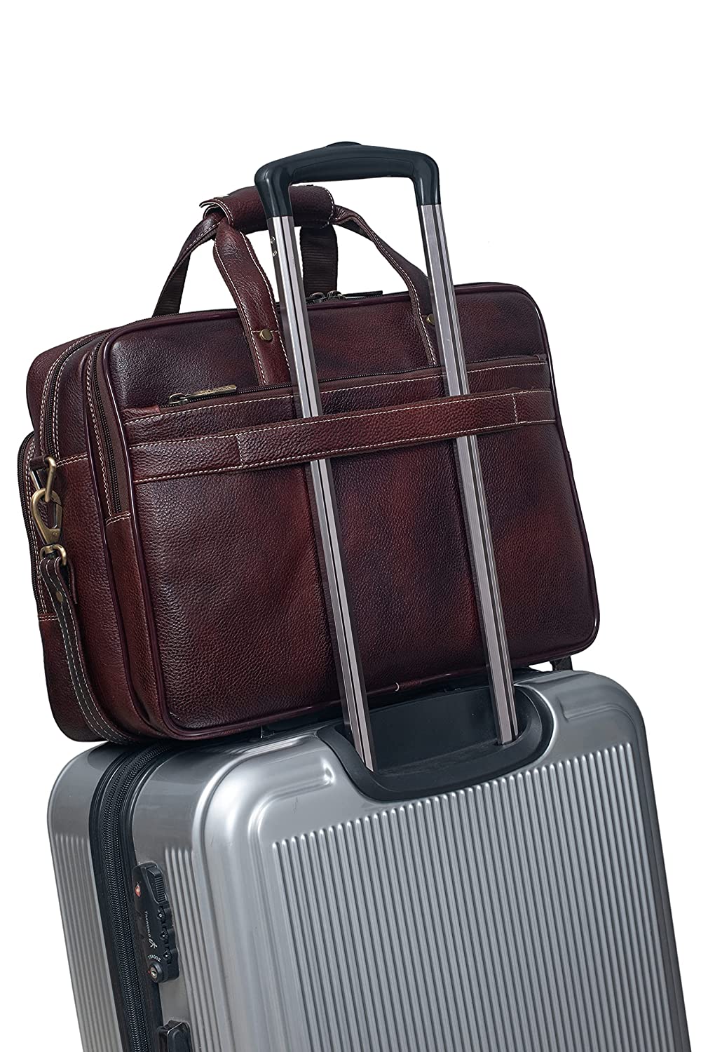 Genuine Leather 16 Inch Laptop Messenger Bag With Huge Capacity