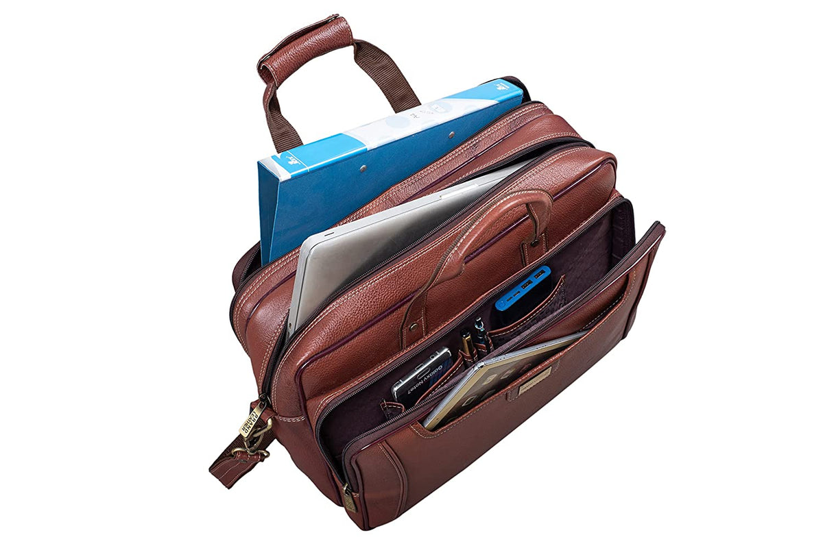 Genuine Leather 16 Inch Laptop Messenger Bag With Huge Capacity