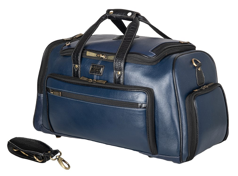 BRAND LEATHER Genuine Leather High Capacity Travel Backpack Cum Duffel Bag