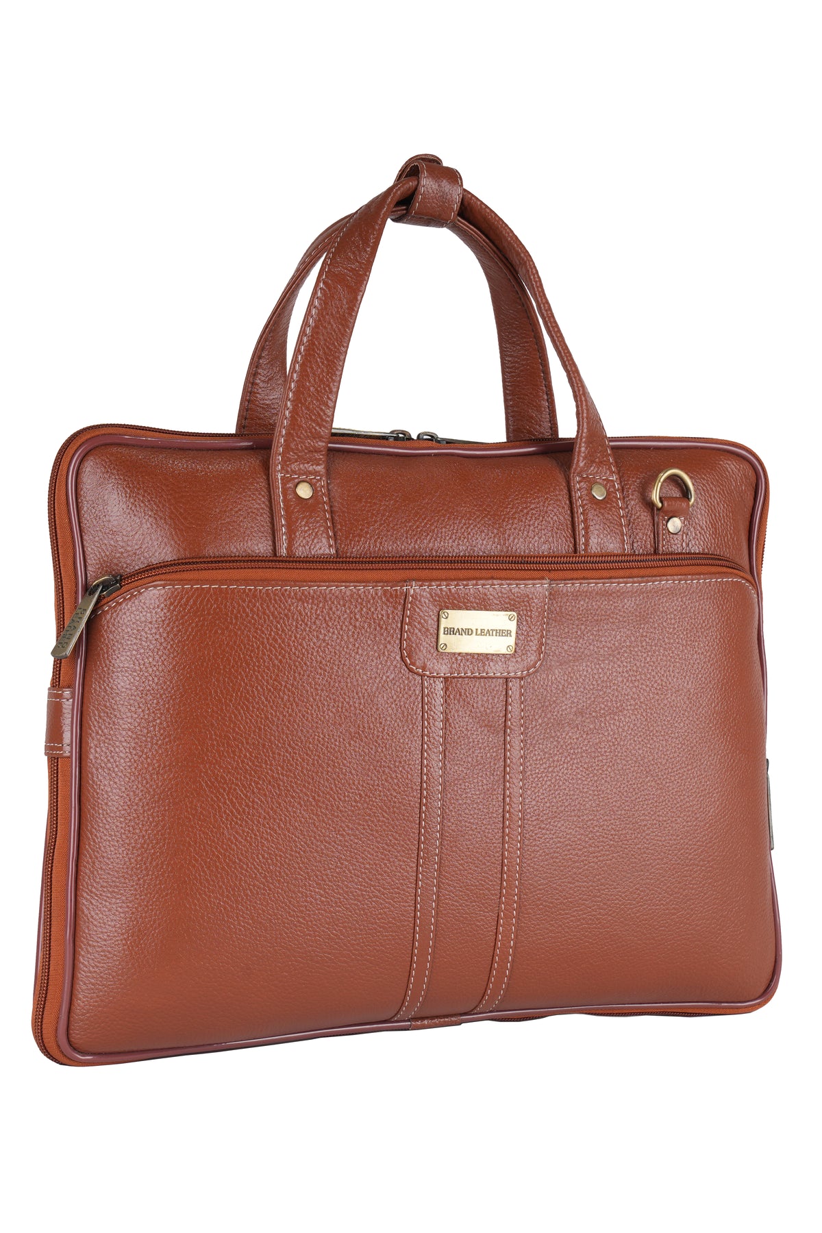 BRAND LEATHER Genuine Leather Laptop Bag for Men/Office Bag for Men |Fits 14|15.6|16 Inch Laptop Bag/MacBook |Leather Bag for Men with Shoulder Straps|Crossbody Laptop Messenger Bag for Men