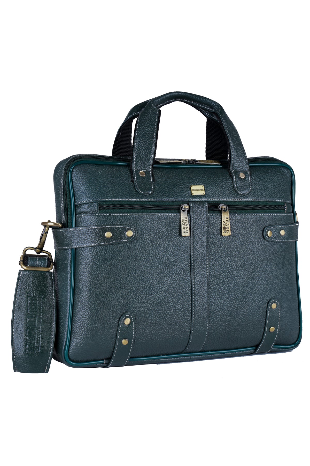 Laptop Bag for Men - Genuine Leather Messenger Bag for Office - Fits up to 15 Inch Laptop -Brown Shoulder Bag with Multiple Compartments - Executive Leather Bag for Work and Travel