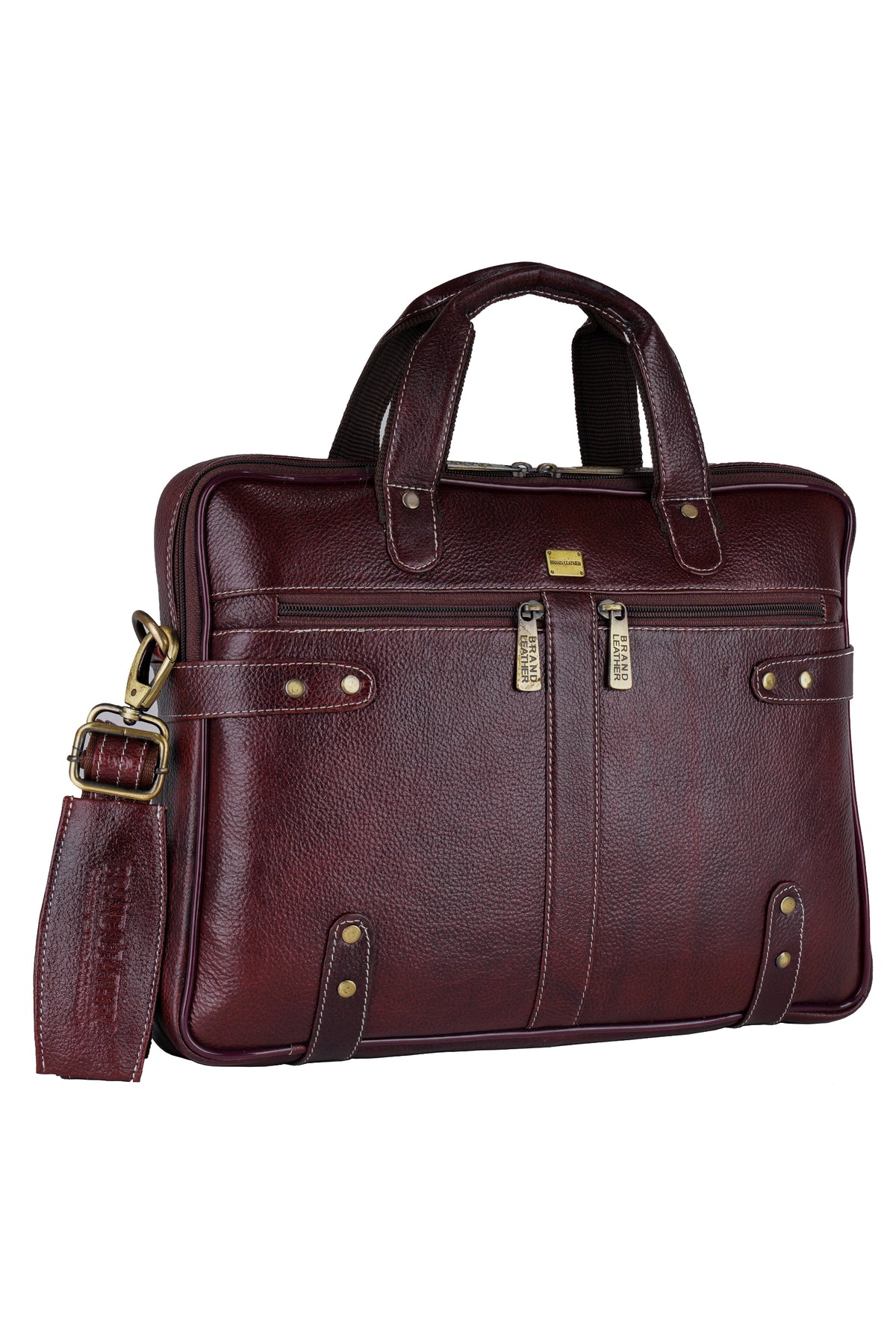 Laptop Bag for Men - Genuine Leather Messenger Bag for Office - Fits up to 15 Inch Laptop -Brown Shoulder Bag with Multiple Compartments - Executive Leather Bag for Work and Travel