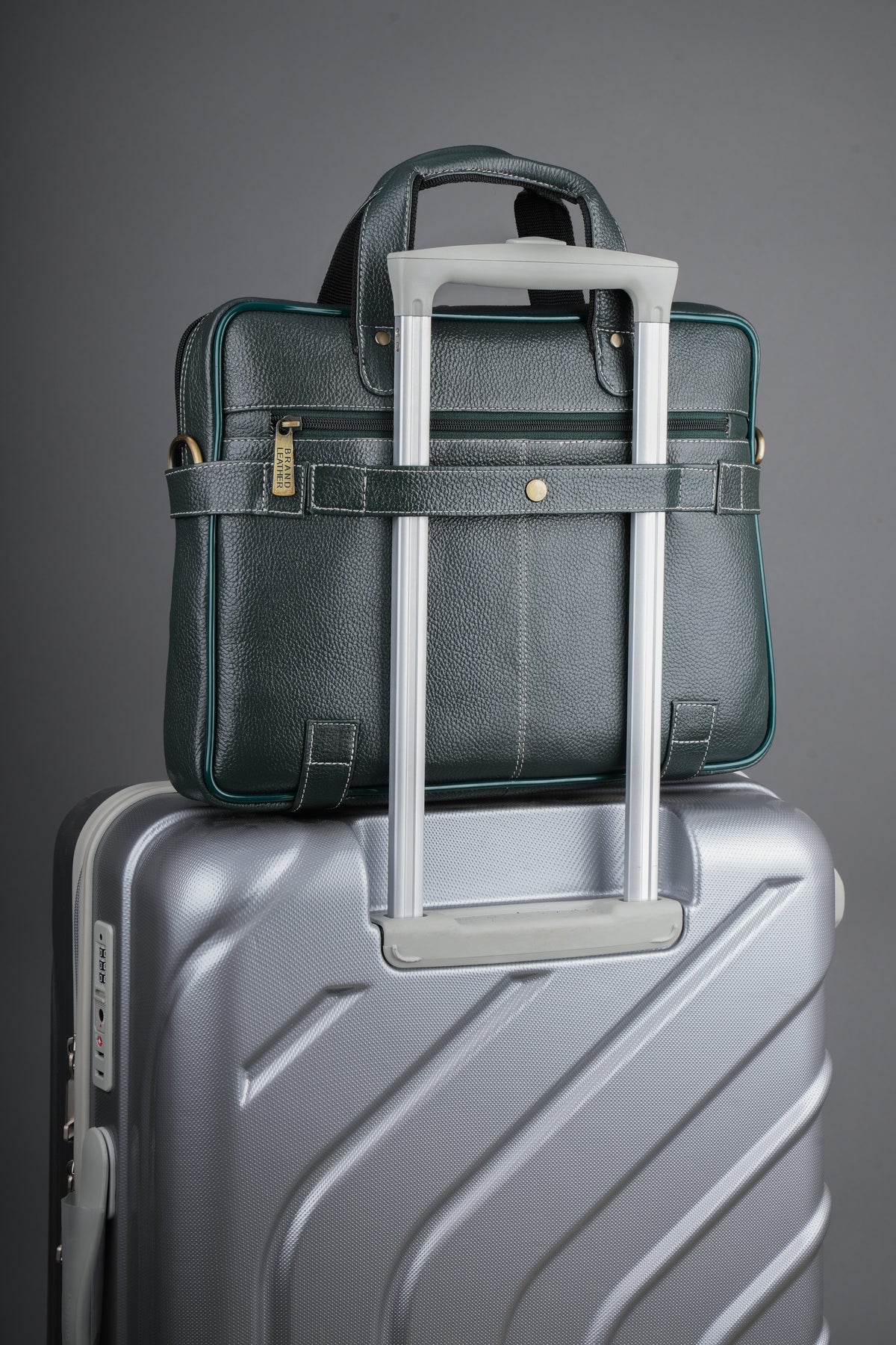 Laptop Bag for Men - Genuine Leather Messenger Bag for Office - Fits up to 15 Inch Laptop -Brown Shoulder Bag with Multiple Compartments - Executive Leather Bag for Work and Travel