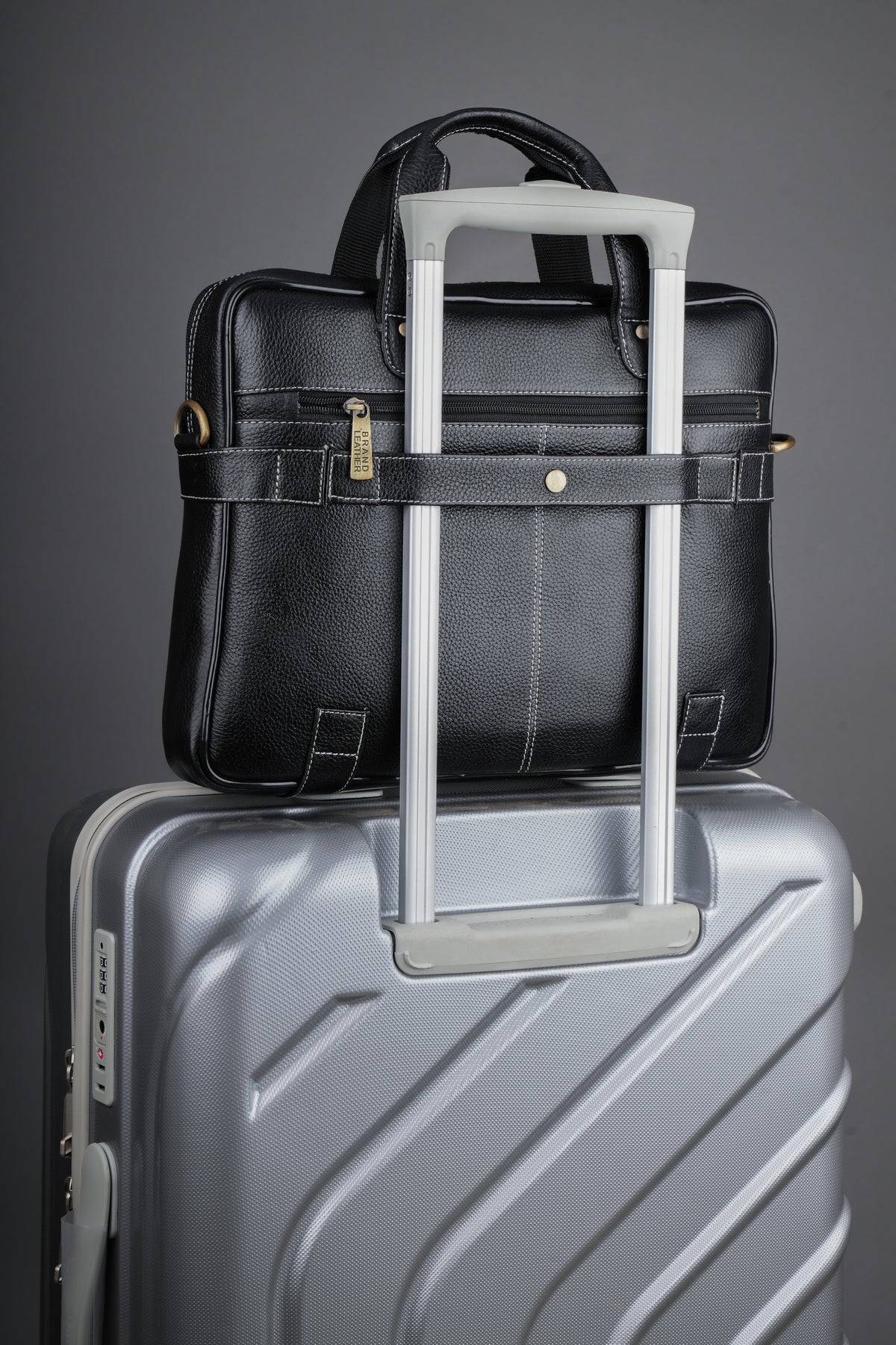 Laptop Bag for Men - Genuine Leather Messenger Bag for Office - Fits up to 15 Inch Laptop -Brown Shoulder Bag with Multiple Compartments - Executive Leather Bag for Work and Travel