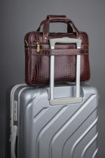 BRAND LEATHER Laptop Bag for Men - Genuine Leather Messenger Bag for Office - Fits up to 13 Inch Laptop -Brown Shoulder Bag