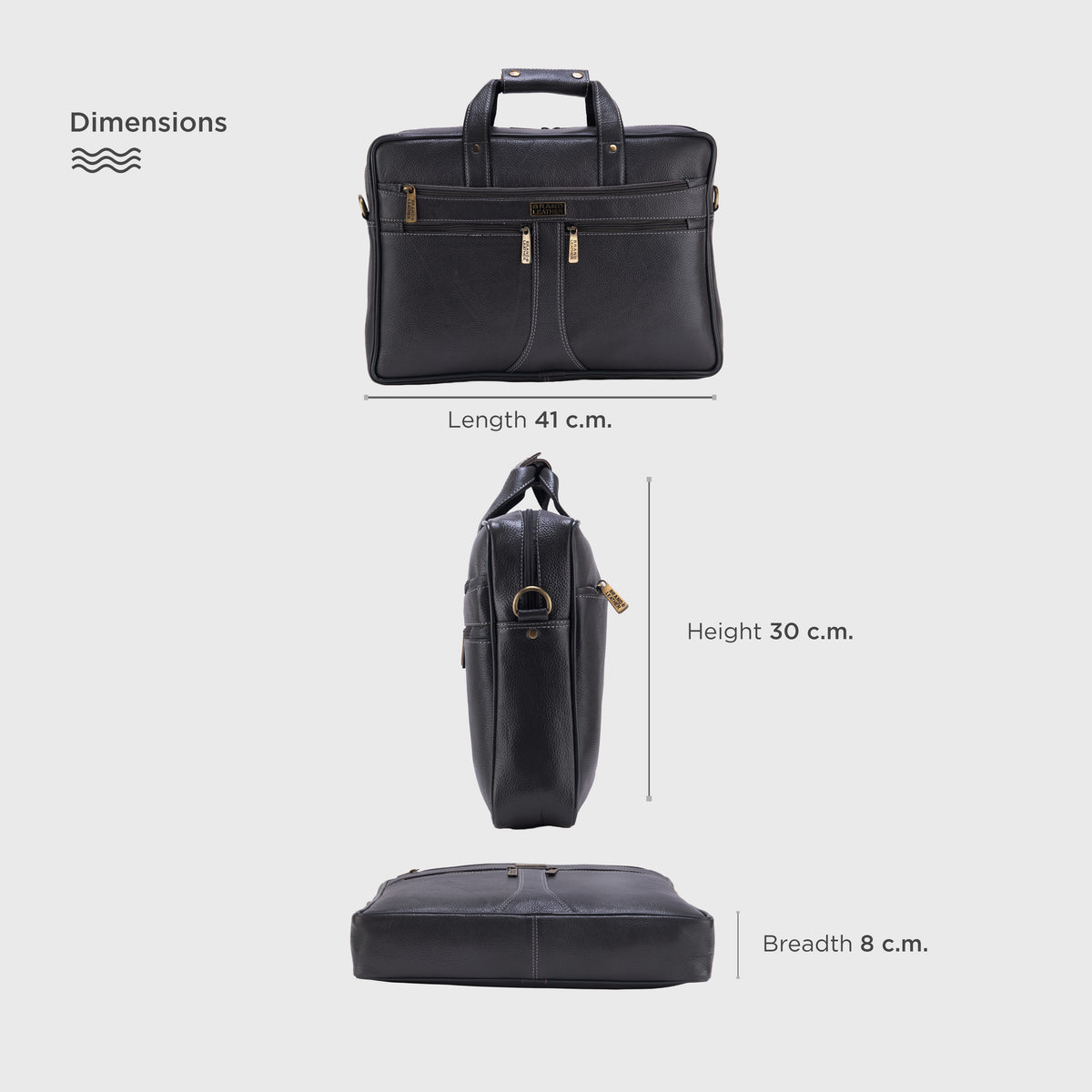 BRAND LEATHER Laptop Bag for Men - Genuine Leather Office Bag with Multiple Compartments Fits 14/15.6/16 Inch Laptop Bag - Messenger and Shoulder Bag for Travel - Water Resistant