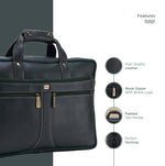 BRAND LEATHER Laptop Bag for Men - Genuine Leather Office Bag with Multiple Compartments Fits 14/15.6/16 Inch Laptop Bag - Messenger and Shoulder Bag for Travel - Water Resistant