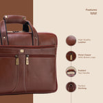 BRAND LEATHER Laptop Bag for Men - Genuine Leather Office Bag with Multiple Compartments Fits 14/15.6/16 Inch Laptop Bag - Messenger and Shoulder Bag for Travel - Water Resistant