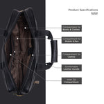 BRAND LEATHER Laptop Bag for Men - Genuine Leather Office Bag with Multiple Compartments Fits 14/15.6/16 Inch Laptop Bag - Messenger and Shoulder Bag for Travel - Water Resistant