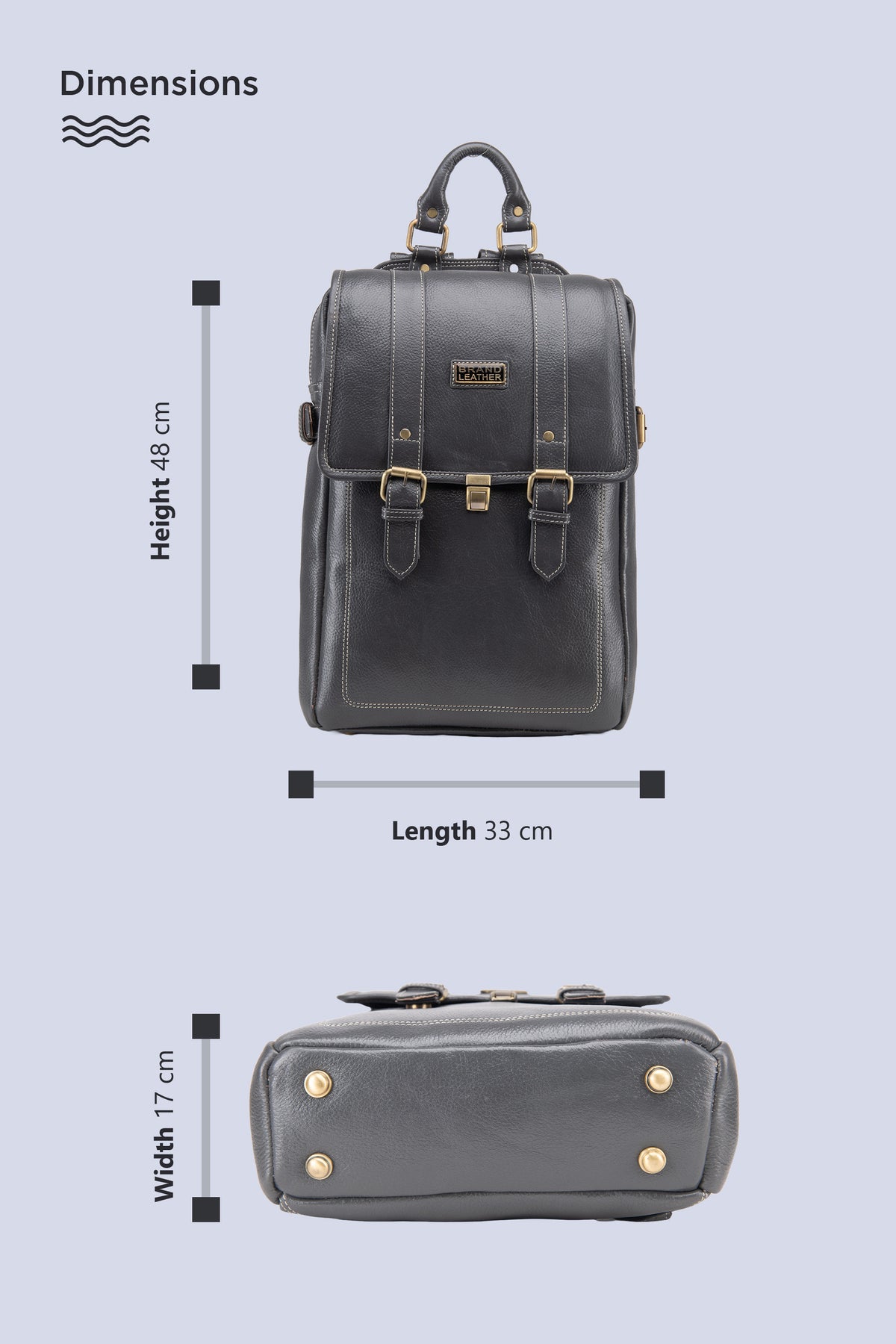 BRAND LEATHER Genuine Leather 14, 15.6 Inch Laptop Backpack For Use Office|Travel|Scahool|College Unisex