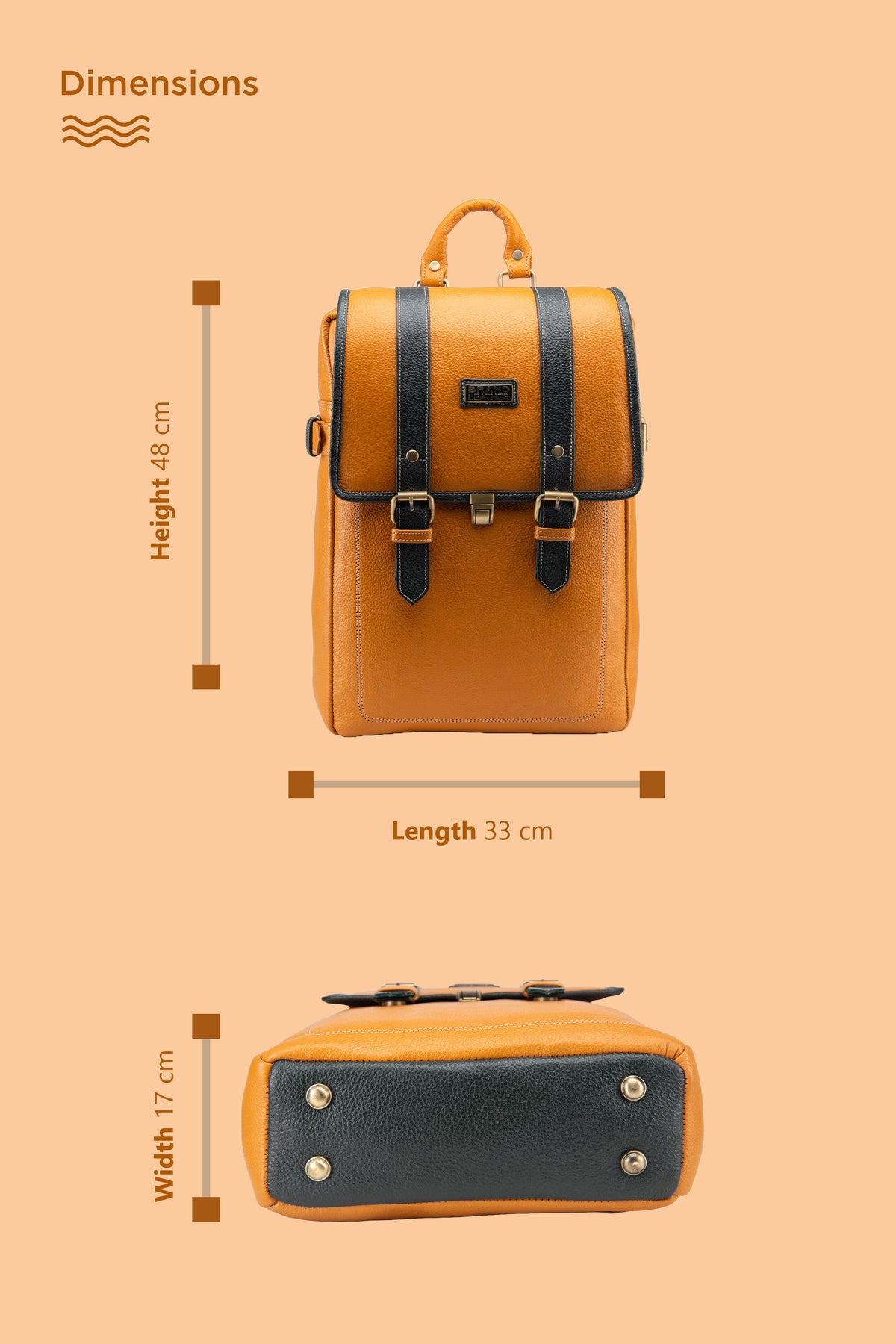 BRAND LEATHER Genuine Leather 14, 15.6 Inch Laptop Backpack For Use Office|Travel|Scahool|College Unisex