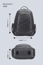 BRAND LEATHER Men's Full Grain Cow Hide Leather 17 Inch Laptop Backpack Large Capacity Weekender Overnight Camping Travel Rucksack