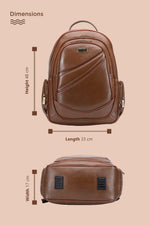 BRAND LEATHER Men's Full Grain Cow Hide Leather 17 Inch Laptop Backpack Large Capacity Weekender Overnight Camping Travel Rucksack