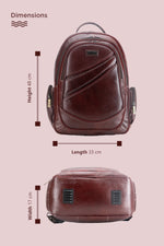 BRAND LEATHER Men's Full Grain Cow Hide Leather 17 Inch Laptop Backpack Large Capacity Weekender Overnight Camping Travel Rucksack