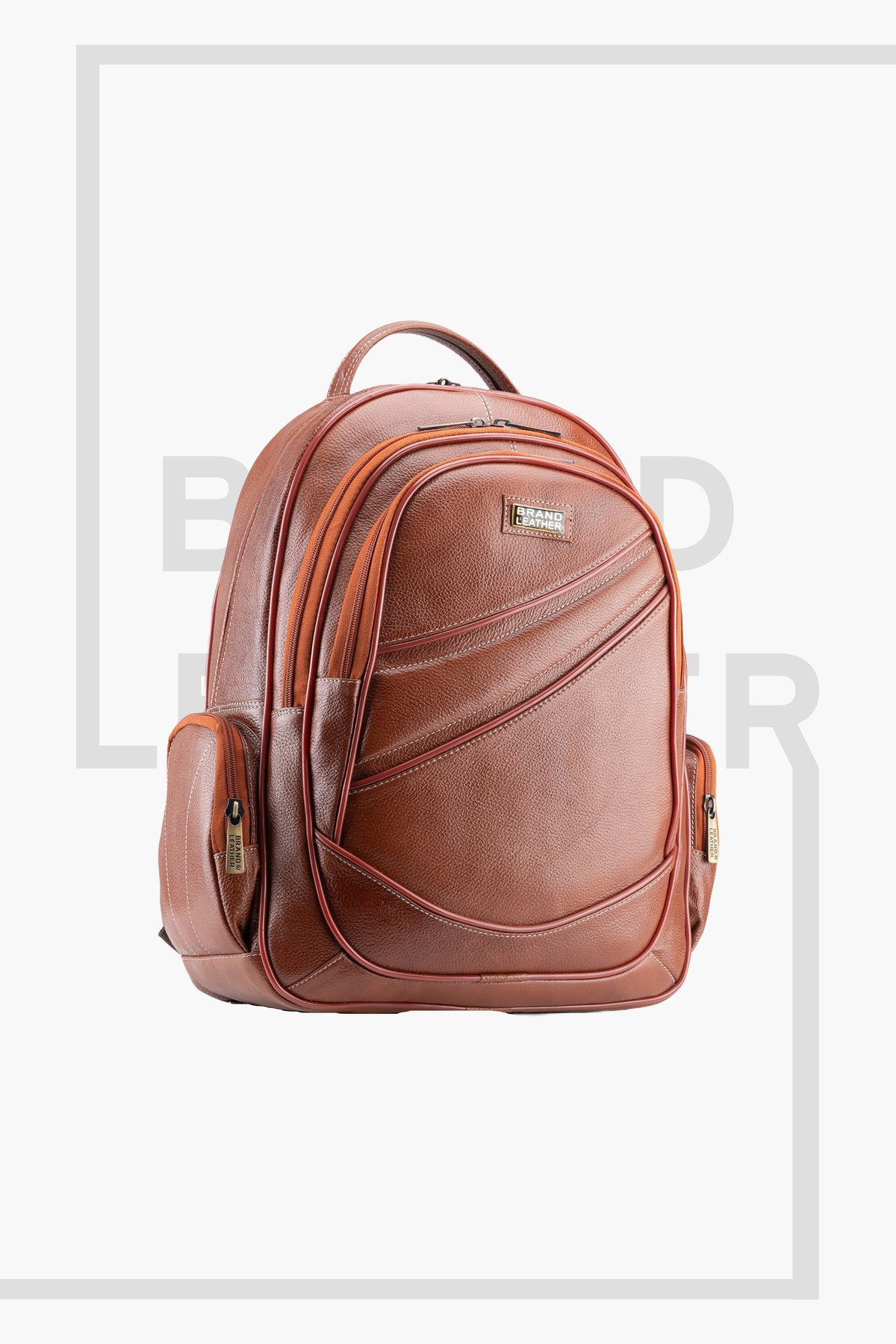 BRAND LEATHER Men's Full Grain Cow Hide Leather 17 Inch Laptop Backpack Large Capacity Weekender Overnight Camping Travel Rucksack