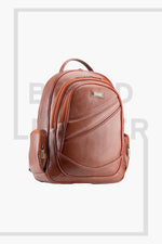 BRAND LEATHER Men's Full Grain Cow Hide Leather 17 Inch Laptop Backpack Large Capacity Weekender Overnight Camping Travel Rucksack