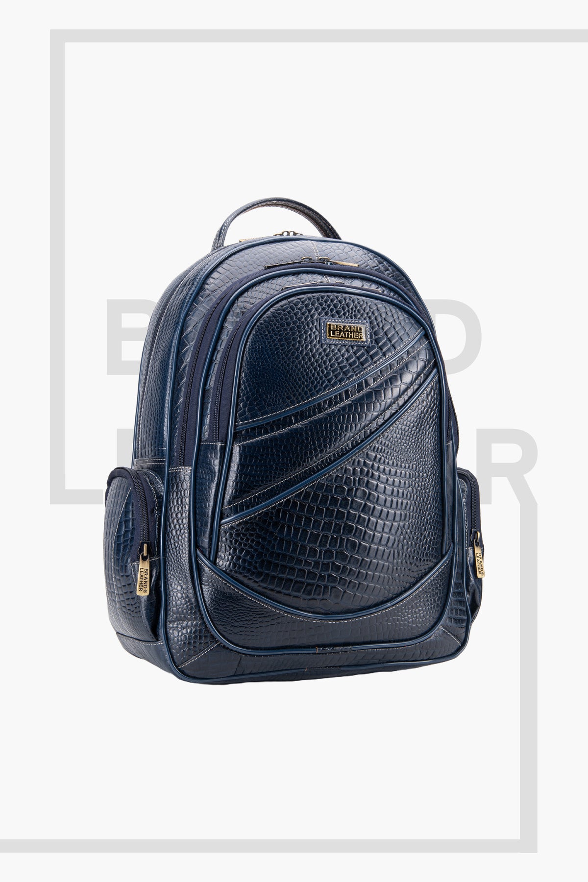 BRAND LEATHER Men's Full Grain Cow Hide Leather 17 Inch Laptop Backpack Large Capacity Weekender Overnight Camping Travel Rucksack