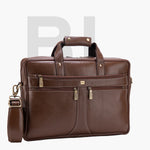 BRAND LEATHER Laptop Bag for Men - Genuine Leather Office Bag with Multiple Compartments Fits 14/15.6/16 Inch Laptop Bag - Messenger and Shoulder Bag for Travel - Water Resistant