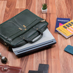 BRAND LEATHER Laptop Bag for Men - Genuine Leather Office Bag with Multiple Compartments Fits 14/15.6/16 Inch Laptop Bag - Messenger and Shoulder Bag for Travel - Water Resistant