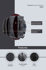 BRAND LEATHER Men's Full Grain Cow Hide Leather 17 Inch Laptop Backpack Large Capacity Weekender Overnight Camping Travel Rucksack