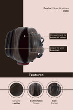 BRAND LEATHER Men's Full Grain Cow Hide Leather 17 Inch Laptop Backpack Large Capacity Weekender Overnight Camping Travel Rucksack