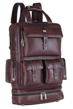 BRAND LEATHER Full Grain Buffalo - Hide Leather Backpack Large Capacity 15/15.6/16/17 Inch Laptop Bag Multi Pockets Travel Daypack