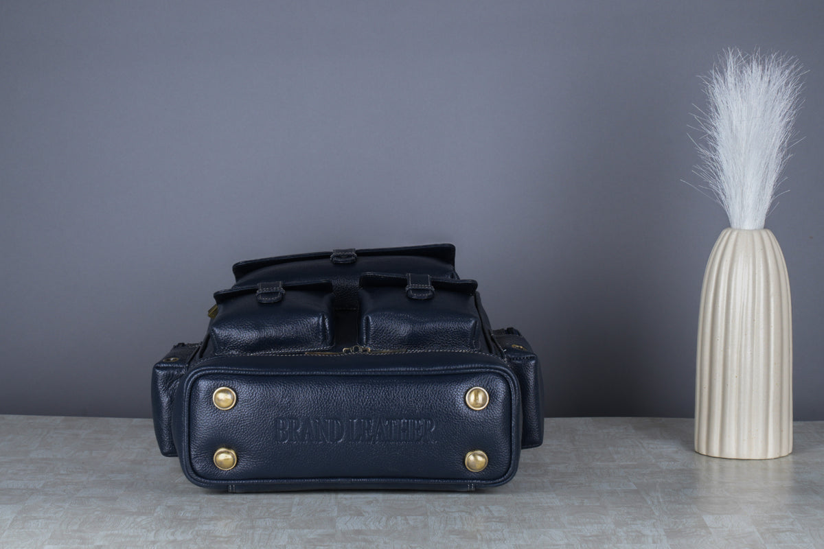 BRAND LEATHER Full Grain Buffalo - Hide Leather Backpack Large Capacity 15/15.6/16/17 Inch Laptop Bag Multi Pockets Travel Daypack