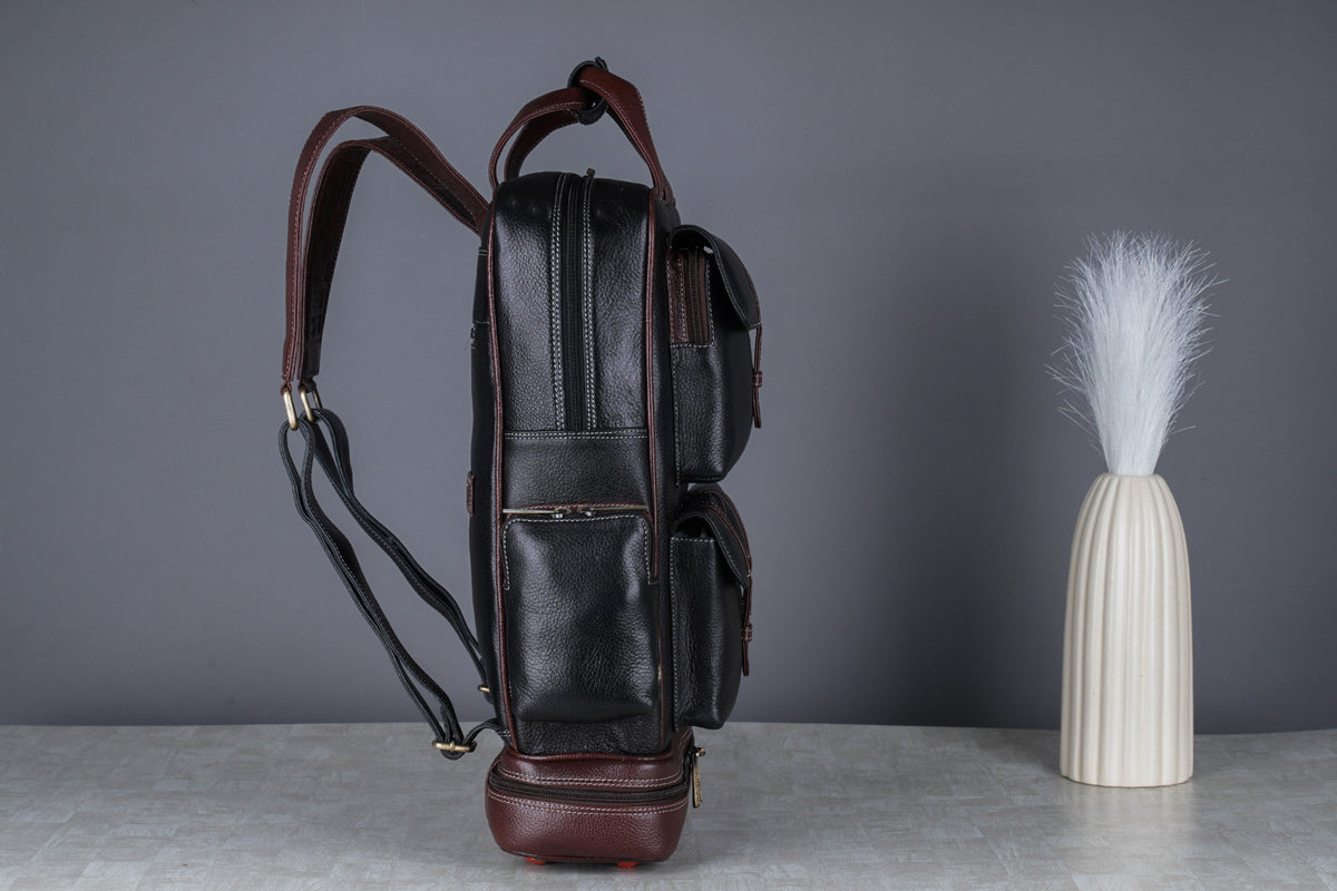 BRAND LEATHER Full Grain Buffalo - Hide Leather Backpack Large Capacity 15/15.6/16/17 Inch Laptop Bag Multi Pockets Travel Daypack