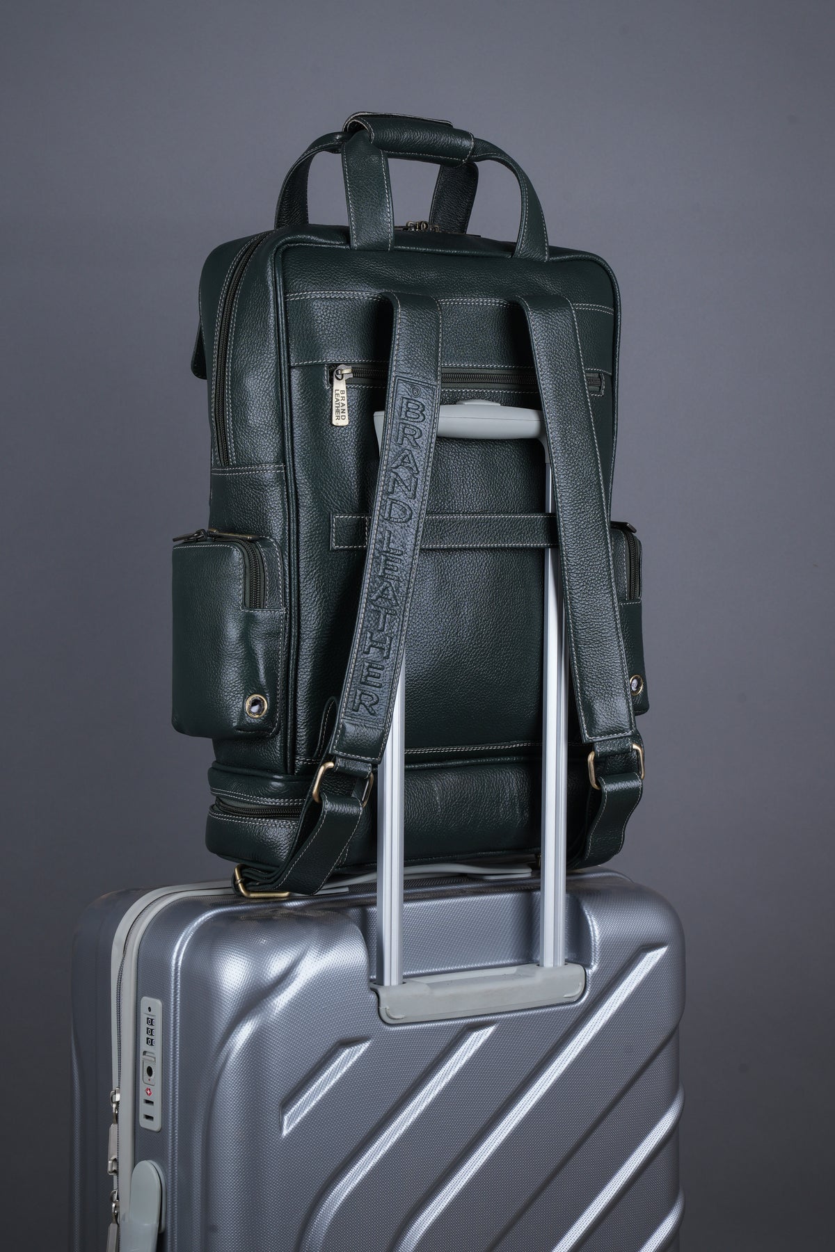 BRAND LEATHER Full Grain Buffalo - Hide Leather Backpack Large Capacity 15/15.6/16/17 Inch Laptop Bag Multi Pockets Travel Daypack