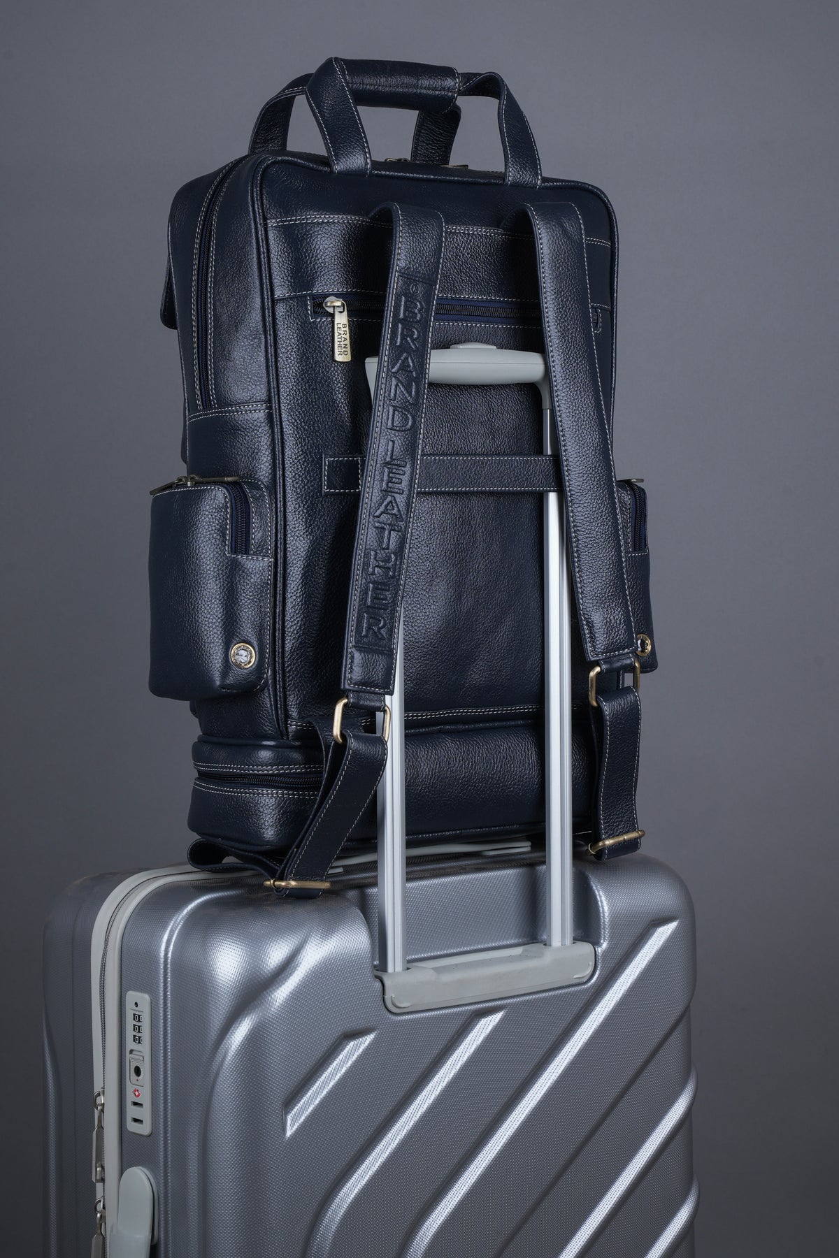 BRAND LEATHER Full Grain Buffalo - Hide Leather Backpack Large Capacity 15/15.6/16/17 Inch Laptop Bag Multi Pockets Travel Daypack