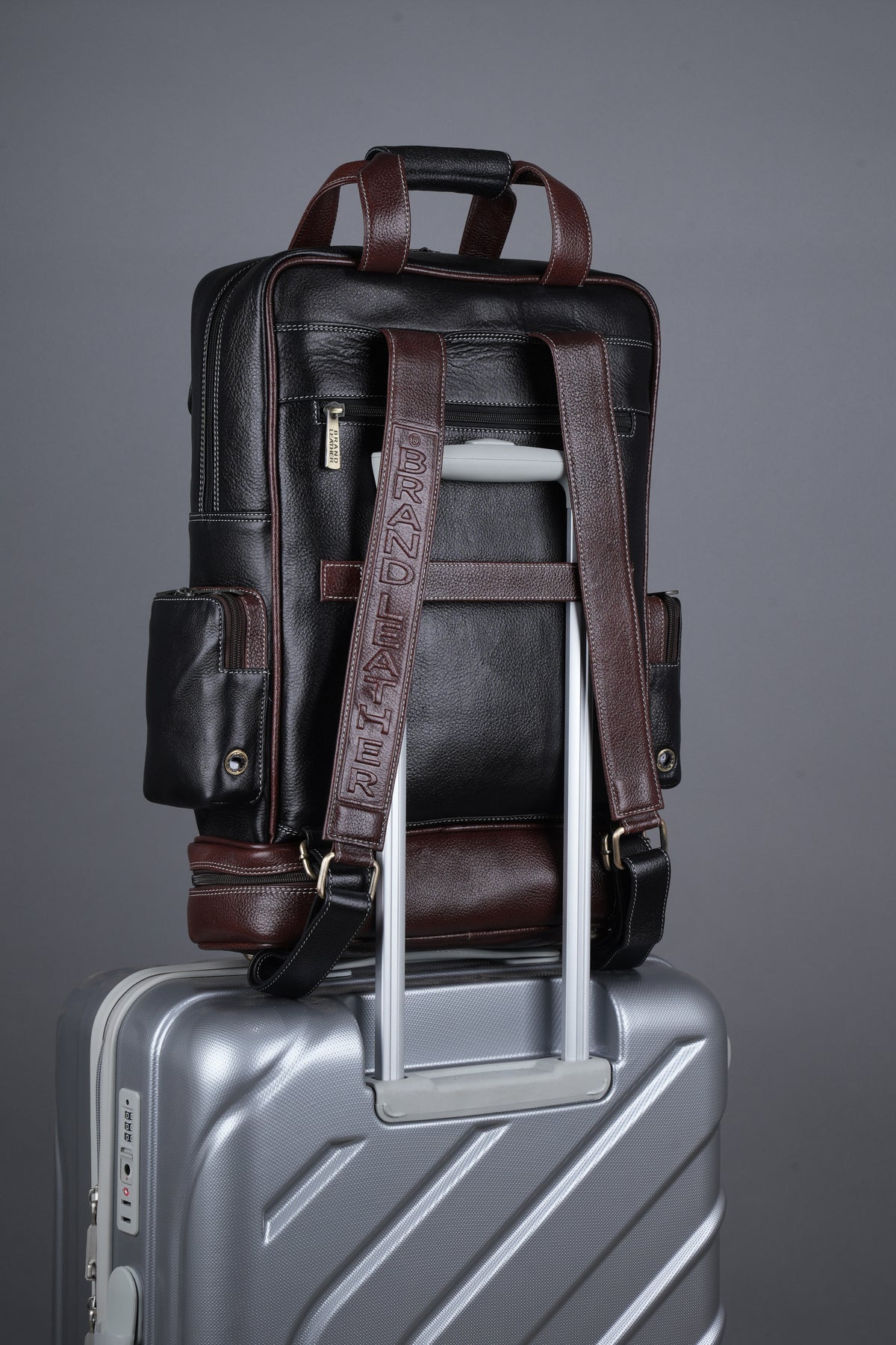 BRAND LEATHER Full Grain Buffalo - Hide Leather Backpack Large Capacity 15/15.6/16/17 Inch Laptop Bag Multi Pockets Travel Daypack