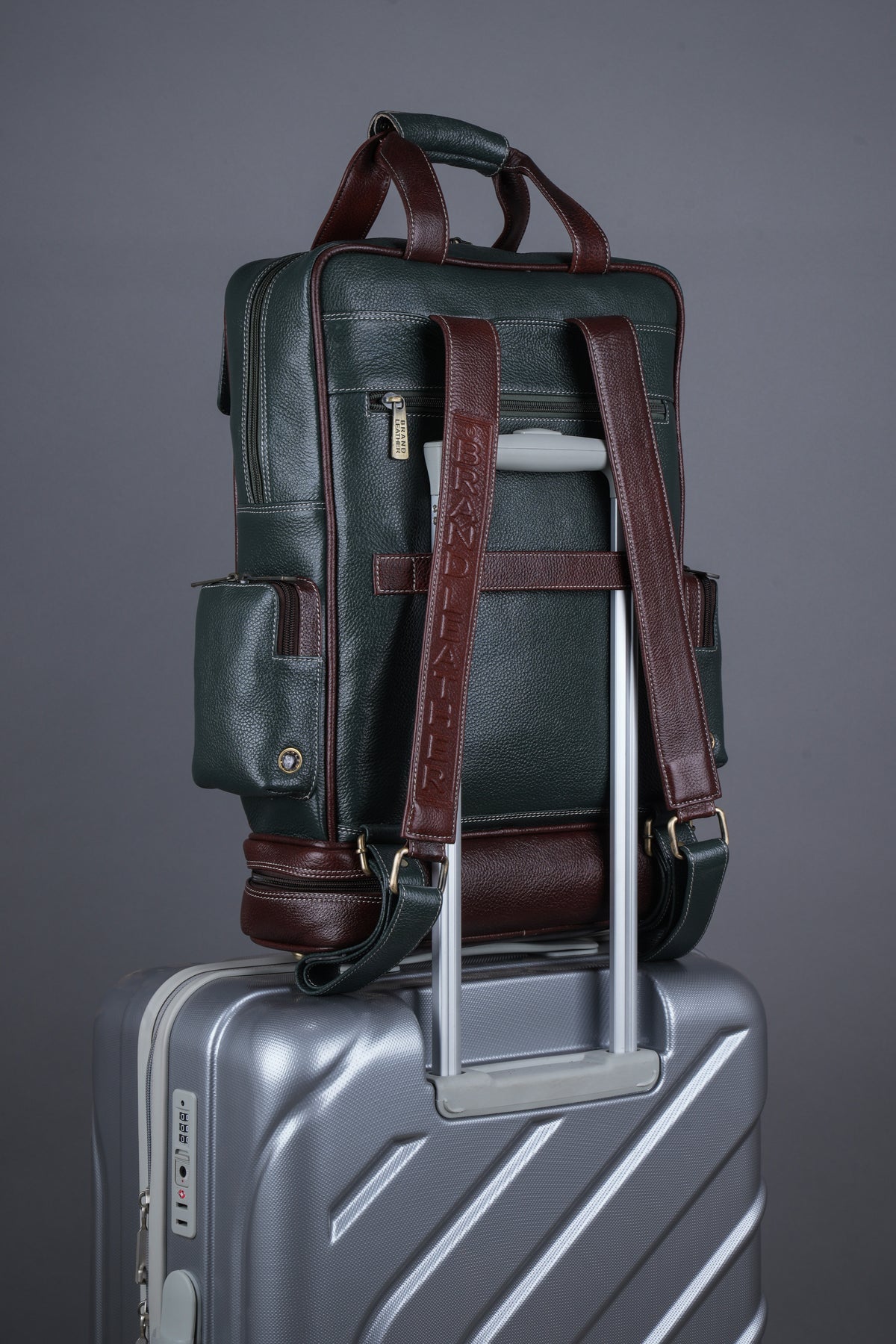 BRAND LEATHER Full Grain Buffalo - Hide Leather Backpack Large Capacity 15/15.6/16/17 Inch Laptop Bag Multi Pockets Travel Daypack