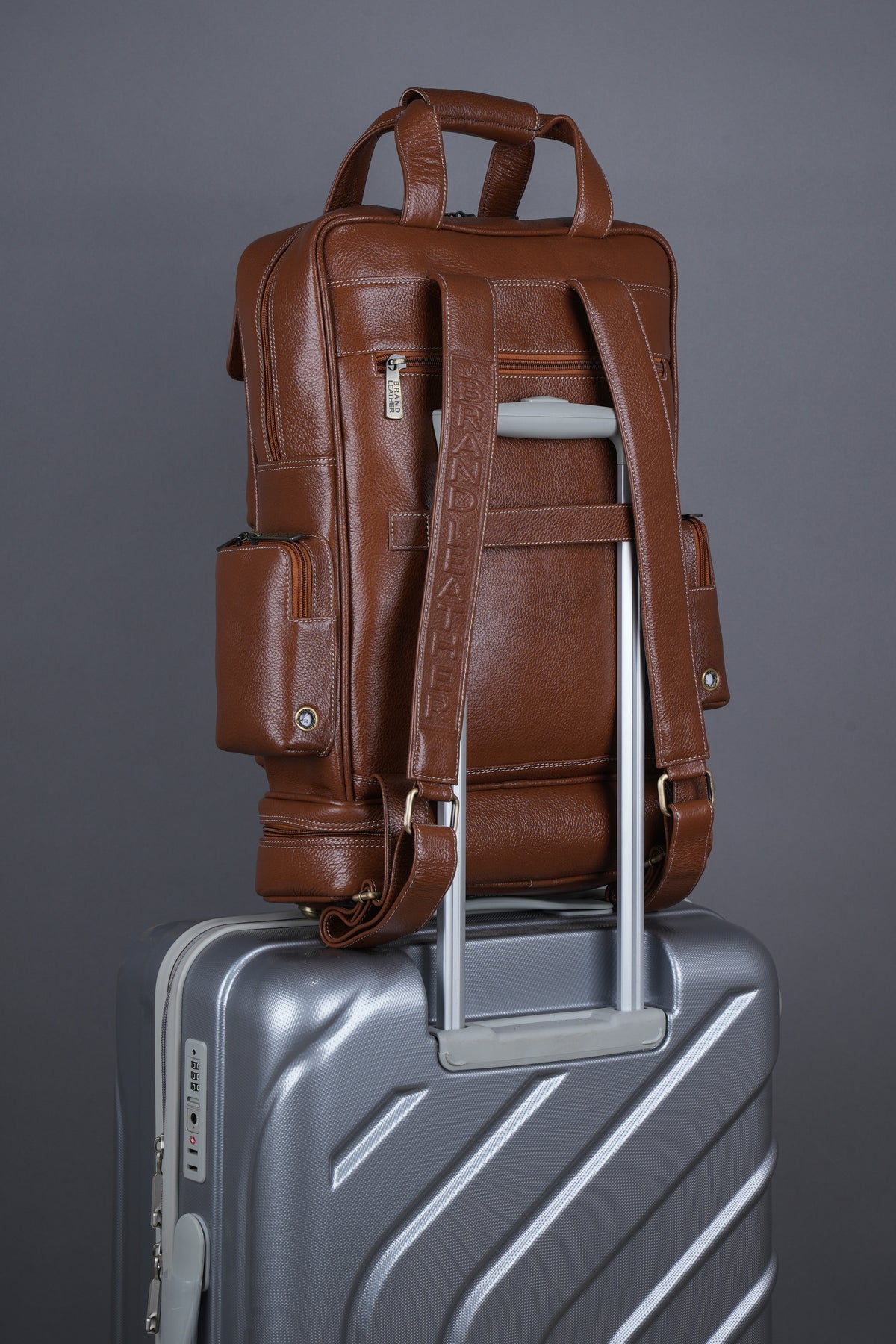 BRAND LEATHER Full Grain Buffalo - Hide Leather Backpack Large Capacity 15/15.6/16/17 Inch Laptop Bag Multi Pockets Travel Daypack