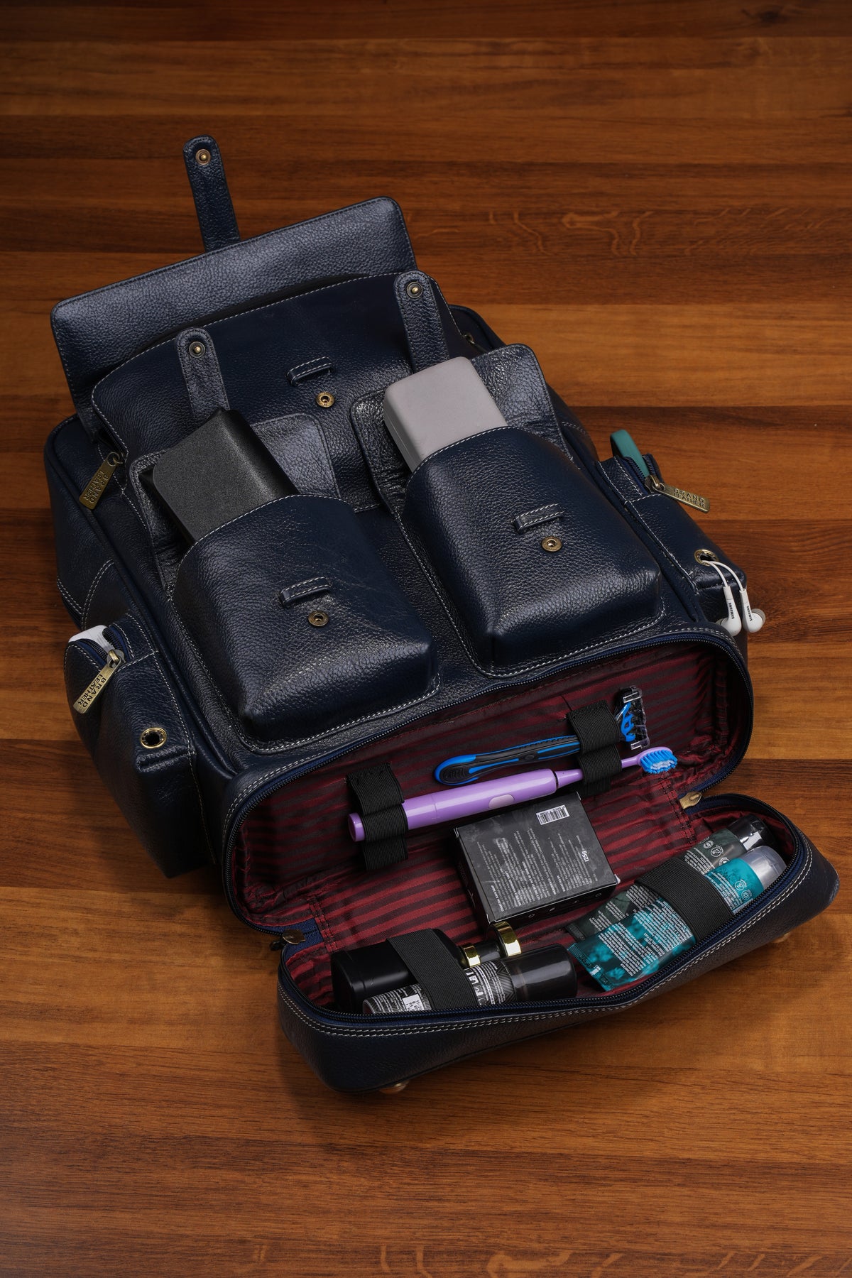 BRAND LEATHER Full Grain Buffalo - Hide Leather Backpack Large Capacity 15/15.6/16/17 Inch Laptop Bag Multi Pockets Travel Daypack