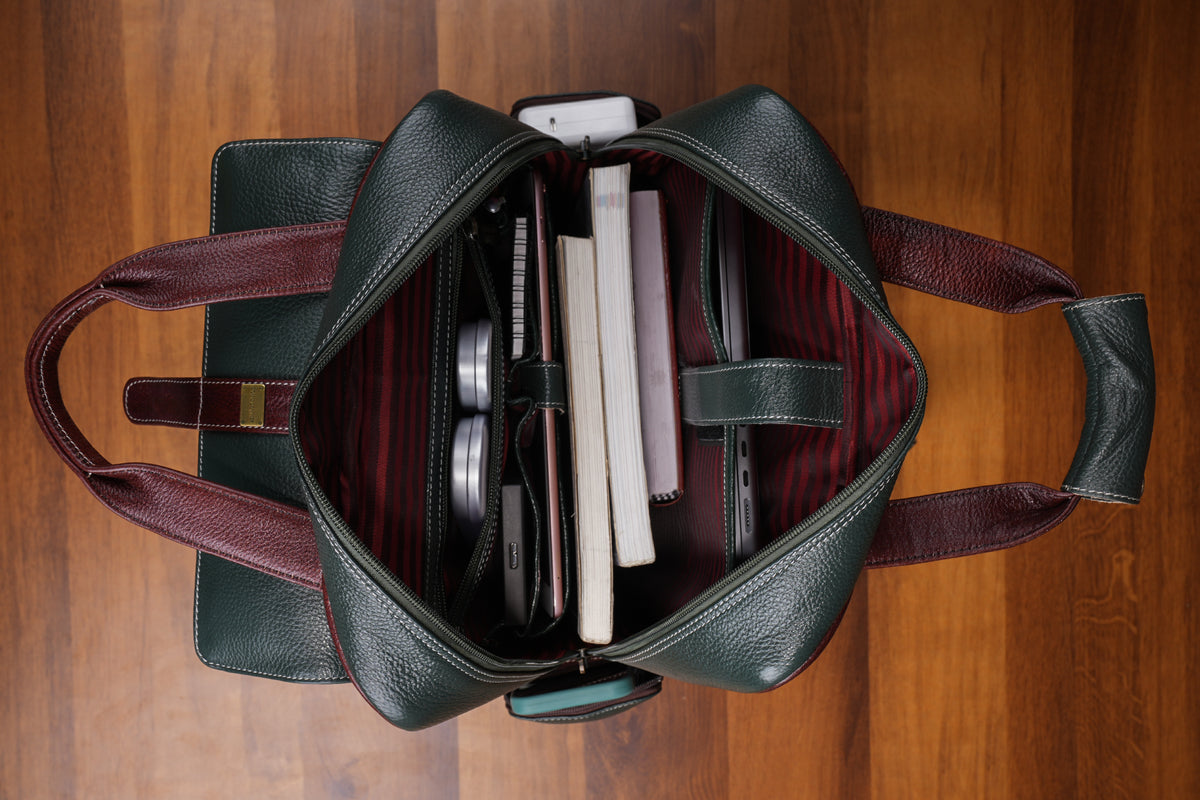 BRAND LEATHER Full Grain Buffalo - Hide Leather Backpack Large Capacity 15/15.6/16/17 Inch Laptop Bag Multi Pockets Travel Daypack