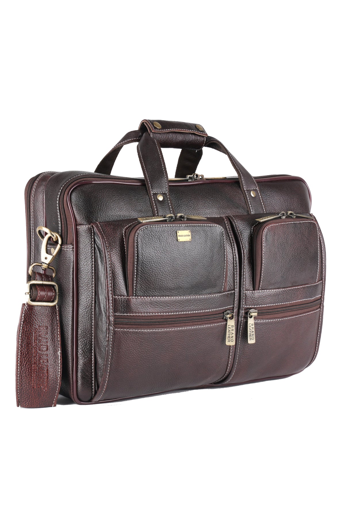 Genuine Leather Laptop Bag for Men - Office Bag, Brown - Fits Up to 16-inch Laptop/MacBook - Shoulder Bag/Hand Bag