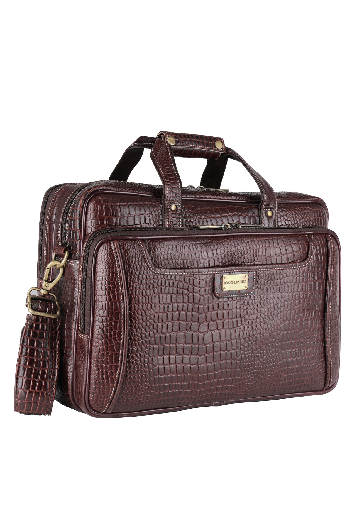 Genuine Leather 16 Inch Laptop Messenger Bag With Huge Capacity