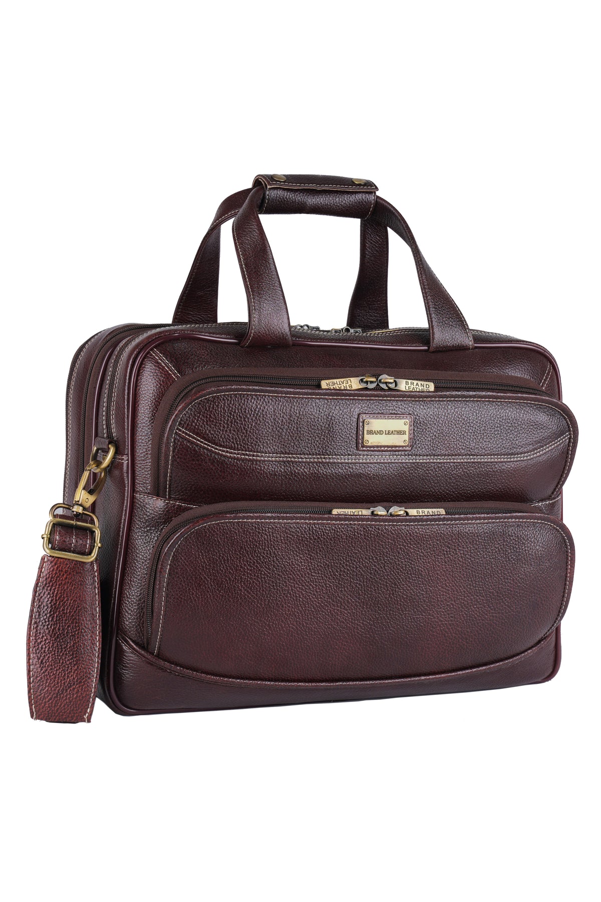 Genuine Leather Laptop Bag for Men/Office Bag for Men, Brown | Fits Upto 16" Laptop/MacBook| Bag with Shoulder Straps | Laptop Messenger Bag/Leather Bag for Men with Trolley Straps