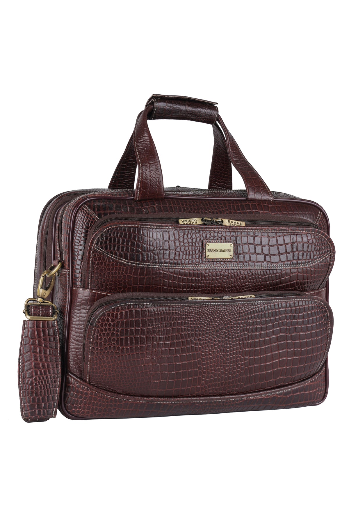 Genuine Leather Laptop Bag for Men/Office Bag for Men, Brown | Fits Upto 16" Laptop/MacBook| Bag with Shoulder Straps | Laptop Messenger Bag/Leather Bag for Men with Trolley Straps