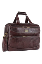 Genuine Leather Laptop Bag for Men/Office Bag for Men, Brown | Fits Upto 16" Laptop/MacBook| Bag with Shoulder Straps | Laptop Messenger Bag/Leather Bag for Men with Trolley Straps