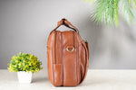 Genuine Leather Laptop Bag for Men - Office Bag, Brown - Fits Up to 16-inch Laptop/MacBook - Shoulder Bag/Hand Bag
