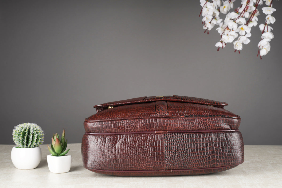 BRAND LEATHER Laptop Bag for Men - Genuine Leather Office Bag with Multiple Compartments Fits 14/15.6/16 Inch Laptop Bag - Messenger and Shoulder Bag for Travel - Water Resistant