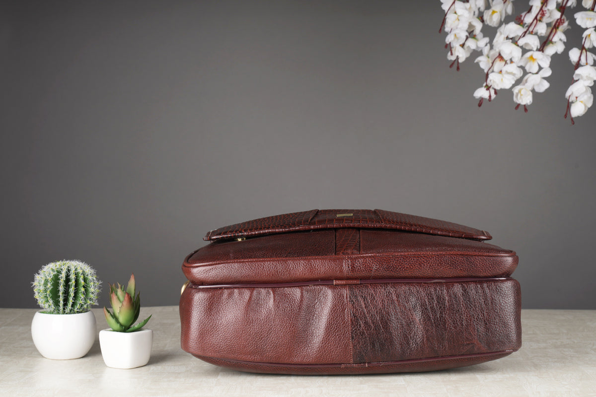 BRAND LEATHER Laptop Bag for Men - Genuine Leather Office Bag with Multiple Compartments Fits 14/15.6/16 Inch Laptop Bag - Messenger and Shoulder Bag for Travel - Water Resistant