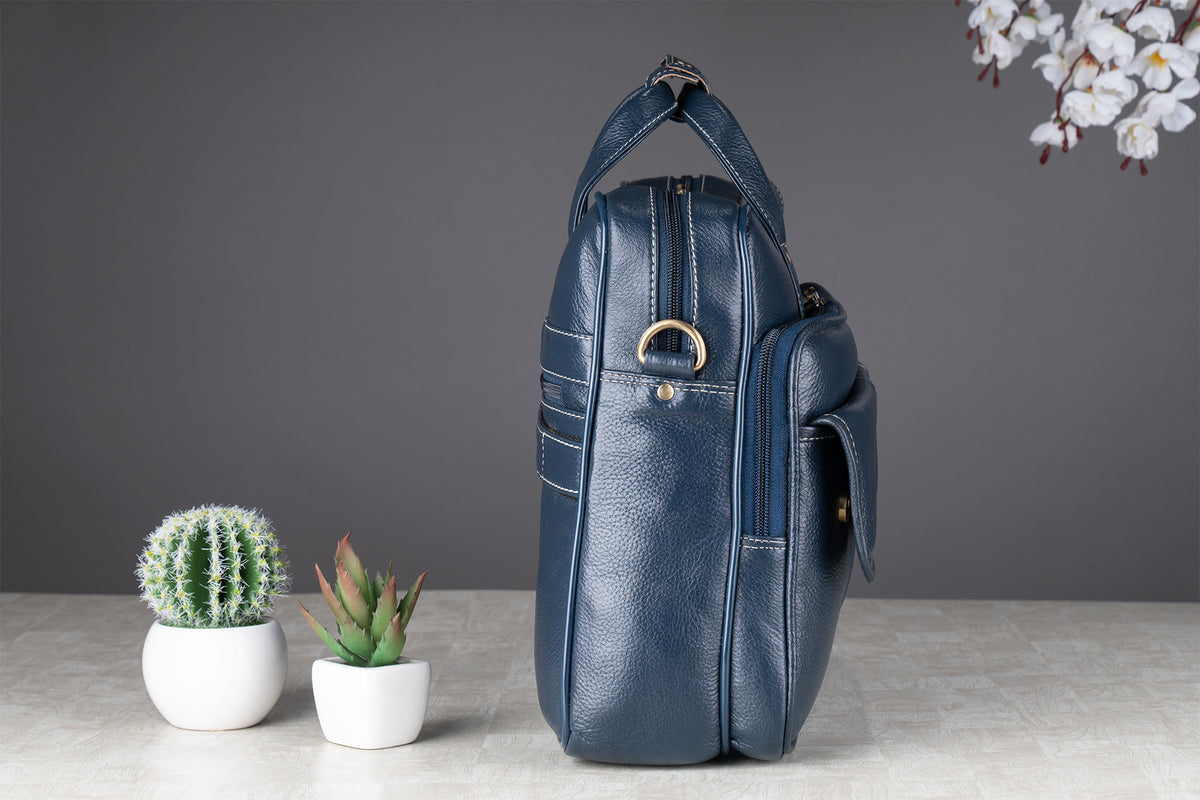 BRAND LEATHER Laptop Bag for Men - Genuine Leather Office Bag with Multiple Compartments Fits 14/15.6/16 Inch Laptop Bag - Messenger and Shoulder Bag for Travel - Water Resistant