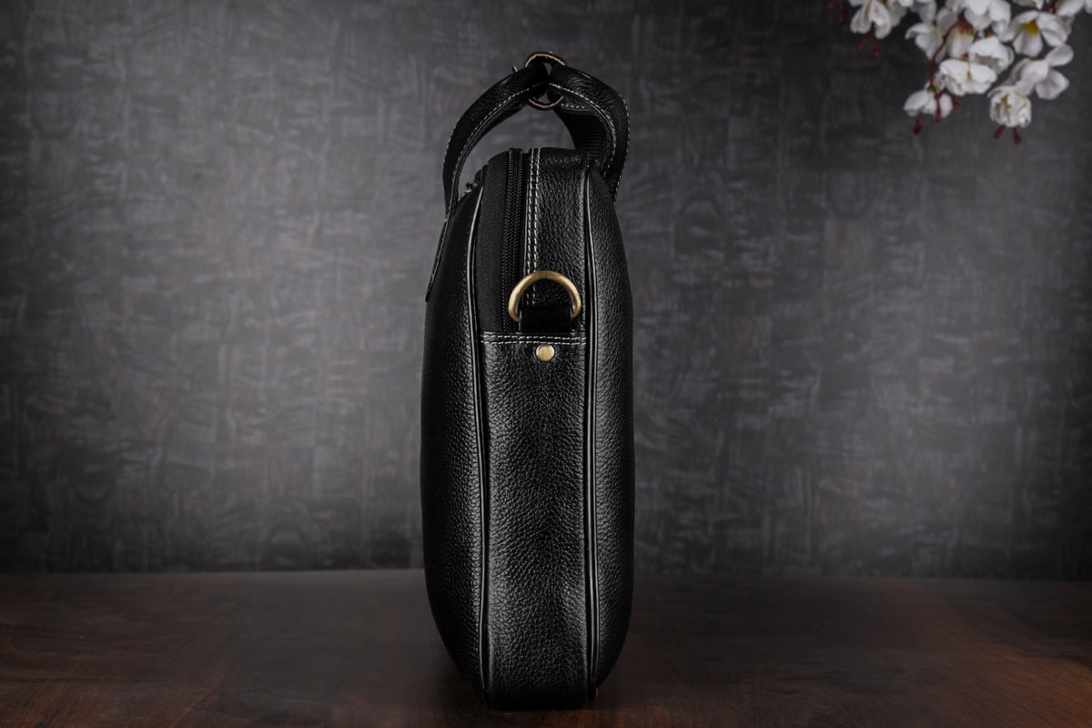 BRAND LEATHER Genuine Leather Laptop Bag for Men/Office Bag for Men |Fits 14|15.6|16 Inch Laptop Bag/MacBook |Leather Bag for Men with Shoulder Straps|Crossbody Laptop Messenger Bag for Men