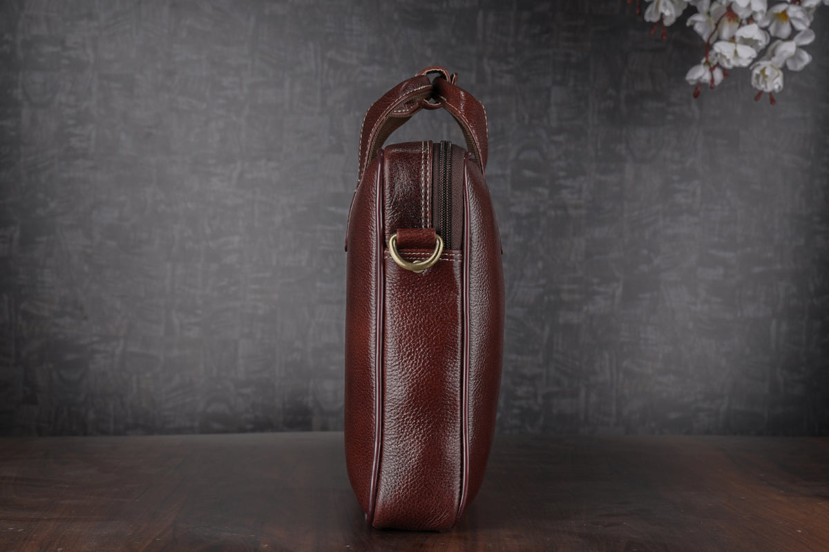 BRAND LEATHER Genuine Leather Laptop Bag for Men/Office Bag for Men |Fits 14|15.6|16 Inch Laptop Bag/MacBook |Leather Bag for Men with Shoulder Straps|Crossbody Laptop Messenger Bag for Men
