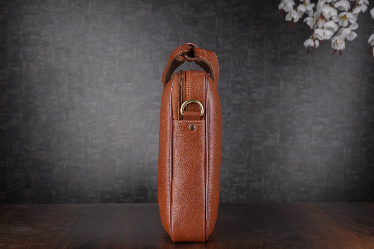 BRAND LEATHER Genuine Leather Laptop Bag for Men/Office Bag for Men |Fits 14|15.6|16 Inch Laptop Bag/MacBook |Leather Bag for Men with Shoulder Straps|Crossbody Laptop Messenger Bag for Men