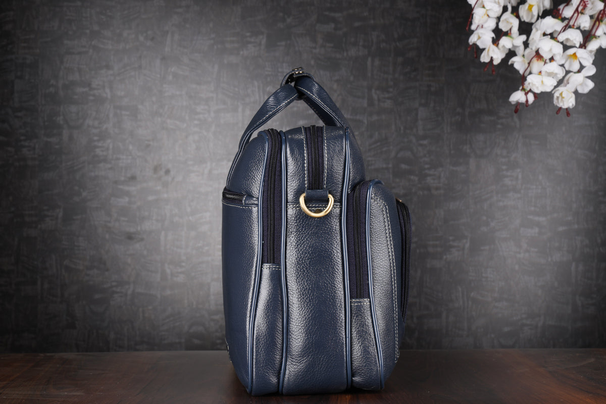 Genuine Leather Laptop Bag for Men - Office Bag, Brown - Fits Up to 16-inch Laptop/MacBook - Shoulder Bag/Hand Bag