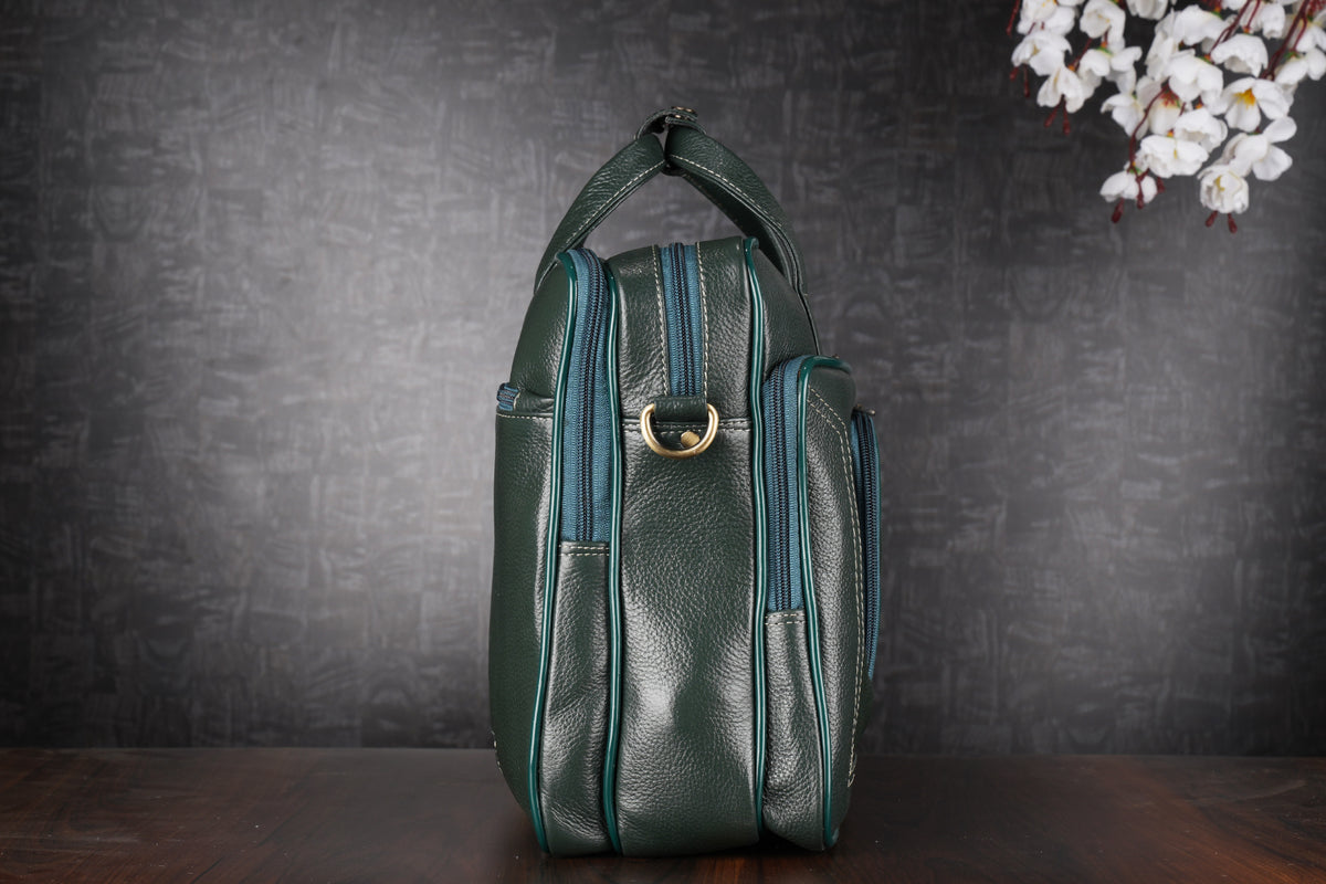 Genuine Leather Laptop Bag for Men - Office Bag, Brown - Fits Up to 16-inch Laptop/MacBook - Shoulder Bag/Hand Bag