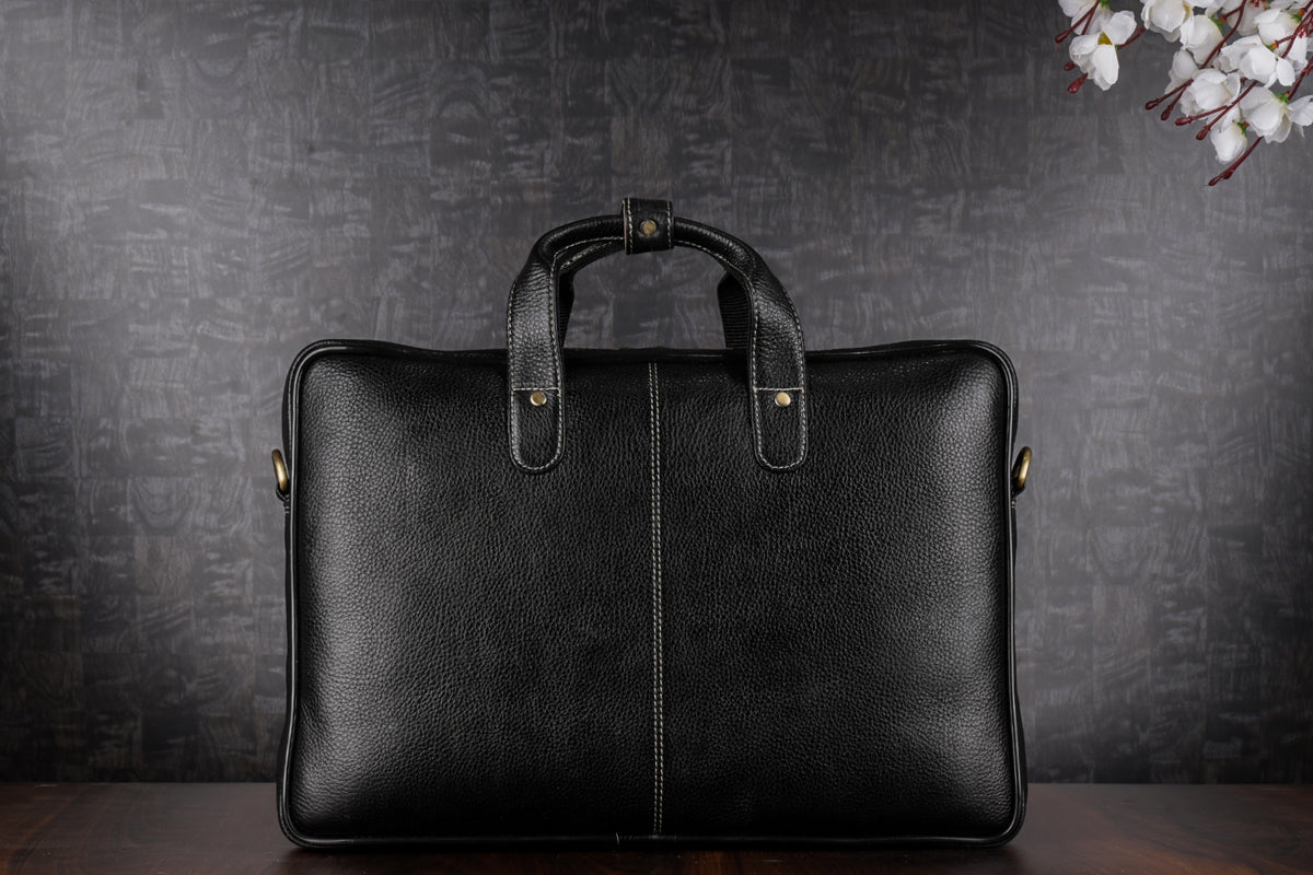 BRAND LEATHER Genuine Leather Laptop Bag for Men/Office Bag for Men |Fits 14|15.6|16 Inch Laptop Bag/MacBook |Leather Bag for Men with Shoulder Straps|Crossbody Laptop Messenger Bag for Men